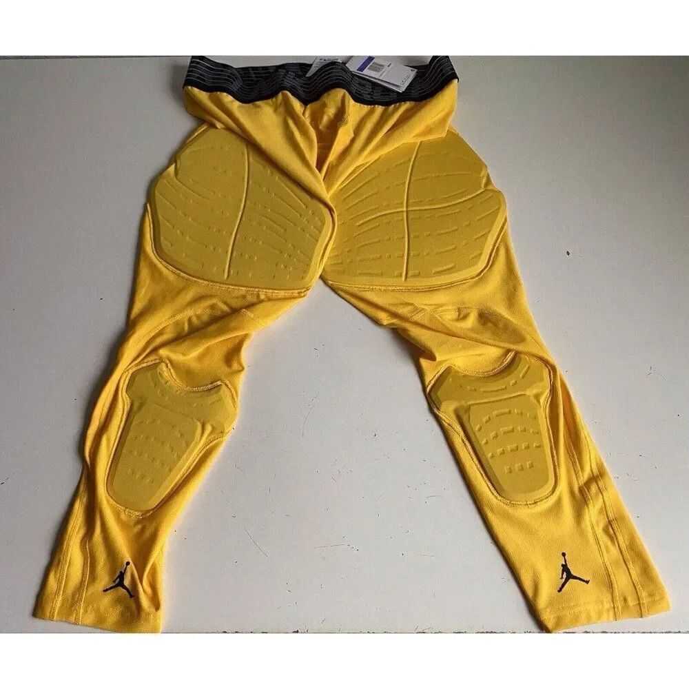 NIKE Air Jordan Pro Hyperstrong Basketball 3/4 Tights Pants Yellow Men’s Sz 3XL